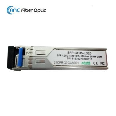 China 1.25G SFP Bidi Optical Transceiver Module 1310/1490/1550nm 20km 40km 80km LC Connector for sale