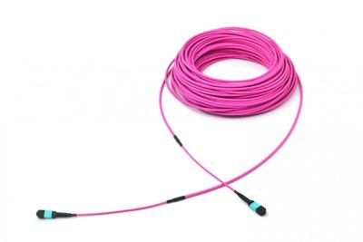 China 12F 24F MPO To MPO Fiber Optic Cable 4.5mm Double Jacket OM4 OM3 SM Optional for sale