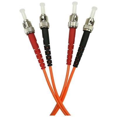 China ST To ST Fiber Optic Patch Cord LSZH 3.0mm Duplex Jacket MM 50/125 62.5/125 for sale