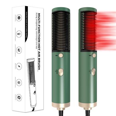 China Hotel vendor supply 360 degree rotation 1000w hair hot comb straight and curly hair hot air dual-use comb for sale