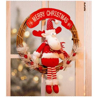 China 2022Christmas Gift Wrap Rattan + Cloth Accessories Christmas Accessories Personalized Hand Ring for sale