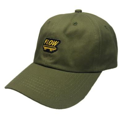 China COMMON Unstructured High Quality Logo Green OEM Cotton 100% Custom Dad Hat Embroidery for sale