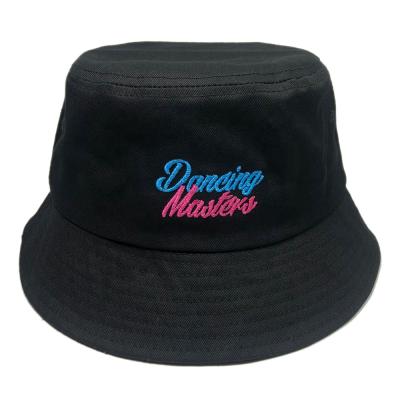 China OEM Comfortable High Quality Black Logo Embroidery Custom 100% Cotton Bucket Hat For Women for sale