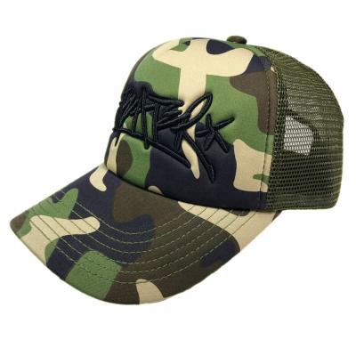 China COMMON wholesale custom high quality embroidery logo camouflage foam mesh trucker hat hat for sale