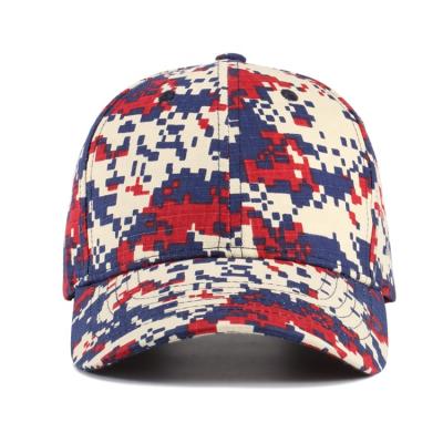 China COMMON Wholesales Custom Cotton Camouflage Digital Red Hat Baseball Cap Camouflage Hat for sale