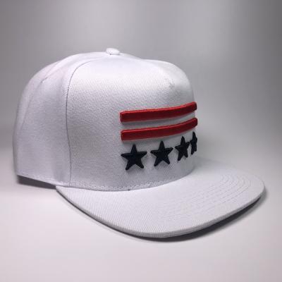 China OEM logo snapback fashion snapback hat white 5 brim flat panel hat custom made wholesales for sale