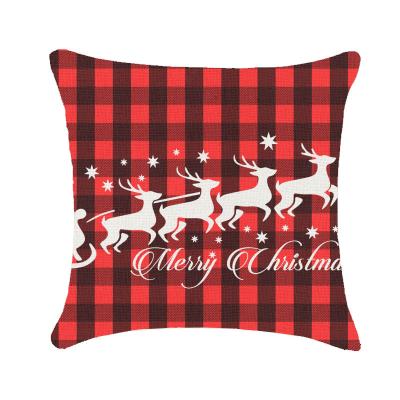 China Wholesale Non-Toxic Fashion 18*18inch Printed Linen Cushion Cover Christmas Pillow Case 4 Set For Home Decor Custom Your Design for sale