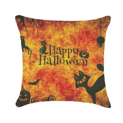 China Wholesale Pumpkin 4 Non-Toxic Halloween Cushion Pillow Canvas Printed Cover Fashion Decoration 18*18inch Set for sale