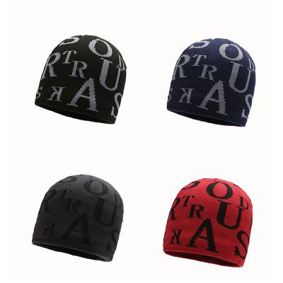 China Wholesale COMMON Letters 100% Acrylic Warm Fleece Beanie Hat Winter Knitting Casual Hat For Men for sale