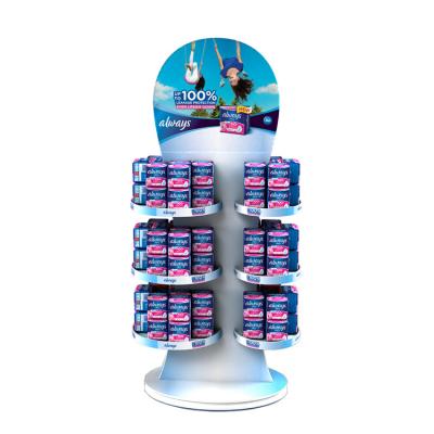 China Demountable Metal Cosmetic Display Rack Supermarket Display Rack For Sanitary Pads for sale