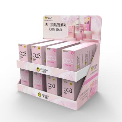 China Customized Cardboard Condom Tabletop Display Rack 24-Hour Free Design Wholesale for Supermarkets zu verkaufen