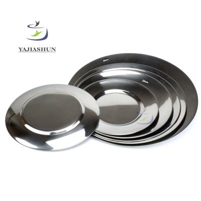 China High Quality Viable Stainless Steel Round Serving Tray Food Dish Sauce Plate for sale