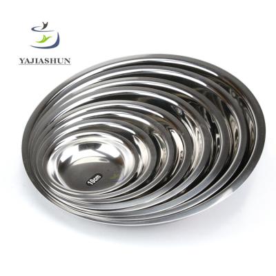 China Sustainable New Style Round Dish Stainless Steel Deep Dish Food Dish for sale