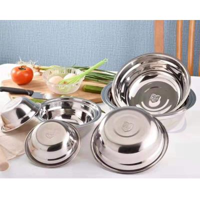 China Viable Wholesale Korean Sliver Stainless Steel Round Soup Basin 18/10 Round Deep Soup Basin Bowls Bowls for sale