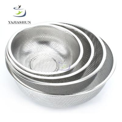 China Sustainable Kitchen Rice Blanching Strainer Stainless Steel Colander Basket For Fruit Vegetable Washing for sale