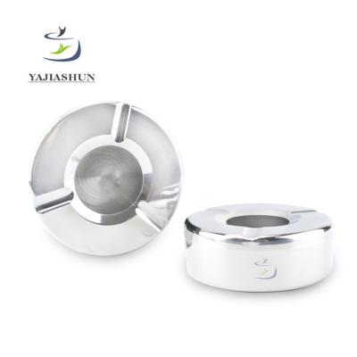 China Eco-friendly 11cm round 9.5cm metal stainless steel smokeless ashtray with lid for sale for sale