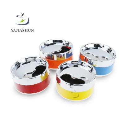 China Hot Selling Eco-friendly Colorful Plastic Portable Led Ashtray, Stainless Steel Indoor Ashtray Custom Logo for sale