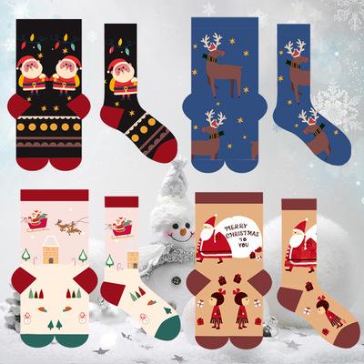 China Antibacterial CT Holiday Novelty Christmas Socks Jacquard Pattern Christmas Sock Women for sale