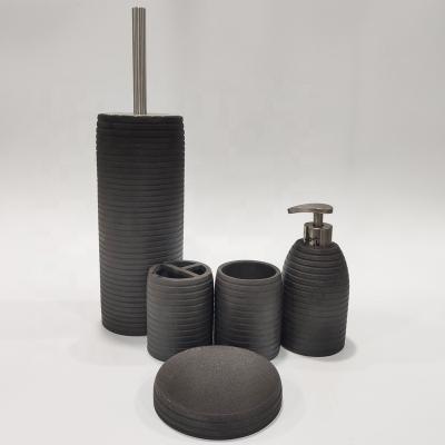 China Sustainable Sandstone Resin Bathroom Accessories Soap Dispenser Home Bathroom Products à venda