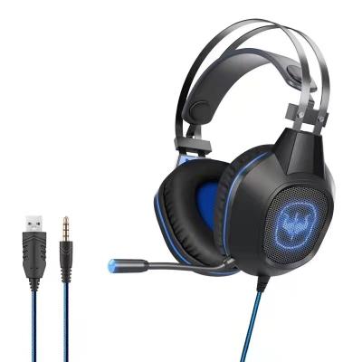 China Earphone Factory 3.5mm Wired Gaming Headset Stereo Earphone With LED Light for sale