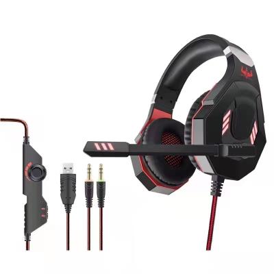 China High Quality Earphone Factory Direct Supply 3.5mm LED Light Wired Game Over Ear Headset Gamer Earphone for sale