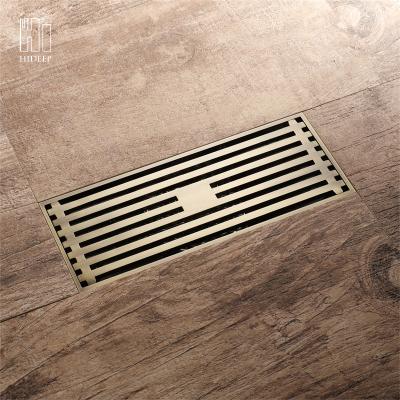 China Modern Antique Shower Brass Linear Floor Drain Long 200*82mm for sale