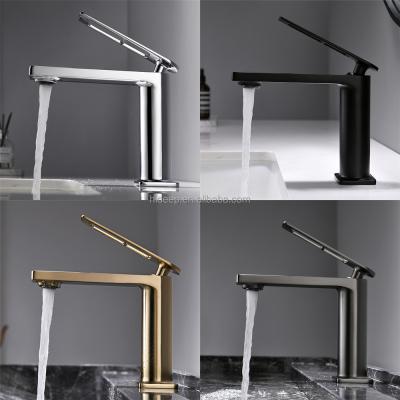 China Chrome/Black/Gold Gray Hot Metered Faucets and Cold Water Sink Faucet Bathroom Basin Faucet for sale