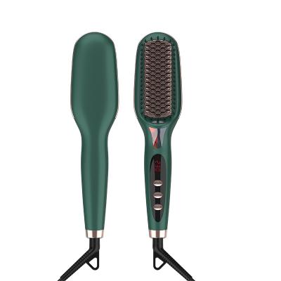 China Hot Sale 16 Amazon Ion Infrared Heat Settings Fast Heating Hair Straighteners Comb Home Salon Infrared Ionic Hair Straightening Brush for sale