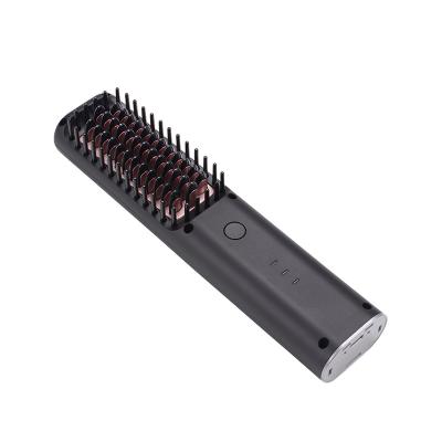 China Compact Hair Straighten Tool Rechargeable Flat Iron Straightener Hair Brush for sale