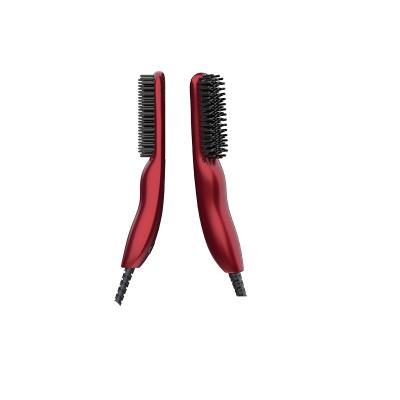 China New Compact Electric LED Display Anti Scald Beard Straightening Brush Comb Hair Straightener for sale