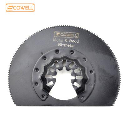 China Starlock 80mm HSS Round Bimetal Segment Metal Oscillating Saw Blades Hlaf For Wood Soft Metal for sale