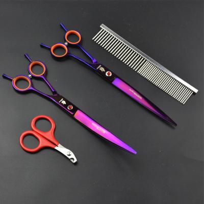 China Hair Cutting Scissors HT9163 8inch Stainless Steel Pet Hairdressing Trimmer Thinning Dog Dog Hair Cutting Shears for Cat Haircut for sale