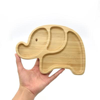 China Cute Disposable Bamboo Bamboo Sucker Disposable Bowl Suction Bowl Elephant Shape Baby Suction Cup Silicone Baby Dish for sale