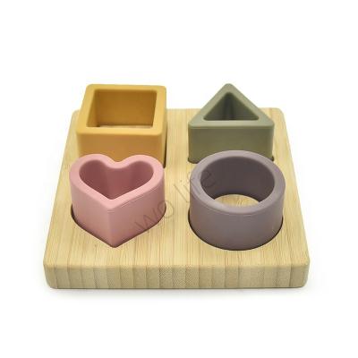 China Geometric Toys Puzzle Star Silicone Bamboo Base Eco-friendly Material Five-pointed Children For Educational Baby Creative Building Other Toys Supplies for sale