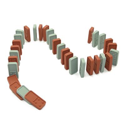 China Wosilicone Dominoes Eco-friendly Material Silicone Dominoes Custom Game Set Kids Silicone Domino Toy for sale