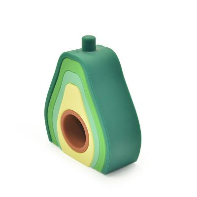 China New Education Avocado Toy Stacking Nesting Toys Multicolor Non-Toxic Eco-friendly Silicone Stacker Toy For Kids for sale