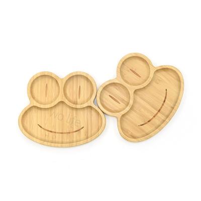 China Baby Disposable Toddler Feeding Dishes Suction Wooden Classic Bamboo Dish Baby Gift Set for sale