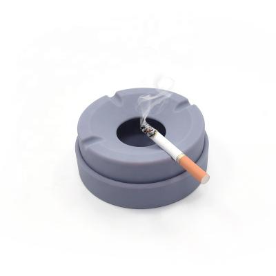 China Factory wholesale top level portable round silicone ashtray Fasion appearance cigarette cigar ashtray with customizable logo for sale