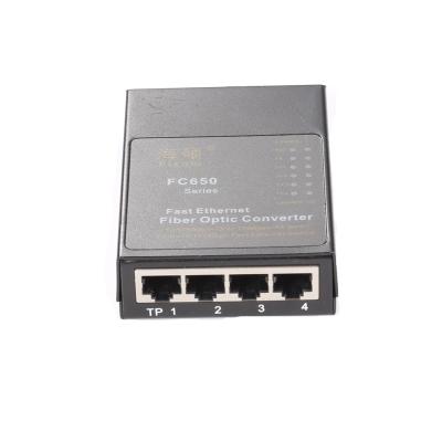 China FTTH common fiber converterOEM FC650A 4 ports RJ45 media converter for sale