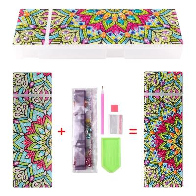 China Modern DIY Mandala 5d Diamond Painting Pencil Case DIY Crystal Pencil Case For Kids for sale