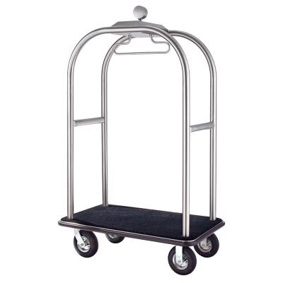 China Modern High Quality Large Capacity Stainless Steel Luggage Trolley Hotel Trolley for sale