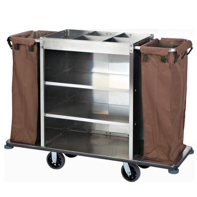 China Modern discount price stainless steel trolley food service cleaning cart for hotel for sale