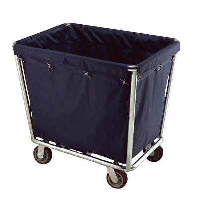 China Modern Hotel Stainless Steel Canvas Basket Truck Laundry Laundry Cart With Durable Bags for sale