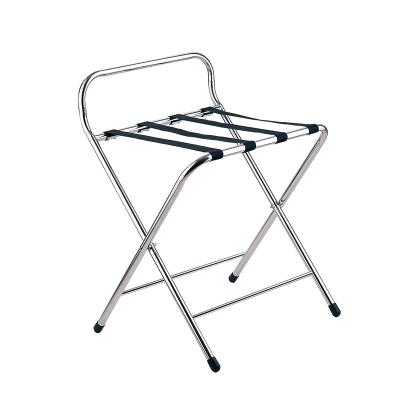 China Modern Stainless Steel Foldable Luggage Rack With Durable Web For Hotel And Home for sale