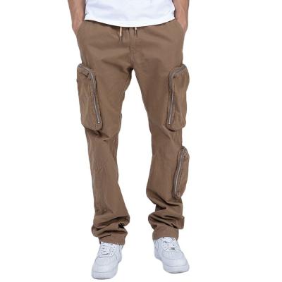 China 2022 OEM breathable mens pants multi-pockets with metal zippers plus size mens pants and slacks good quality patchwork trousers for men for sale