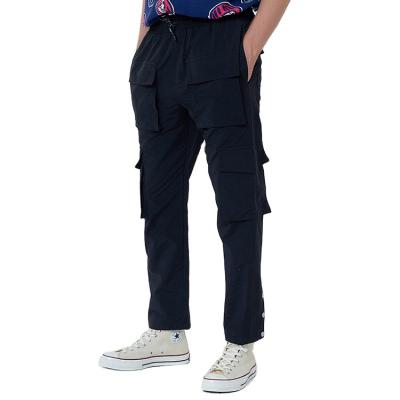 China New OEM Fashion Multi-pocket Elastic Waist Men's Slit Jogger Pants Work Streetwear Trousers Fashionable Cargo Pants For Men for sale