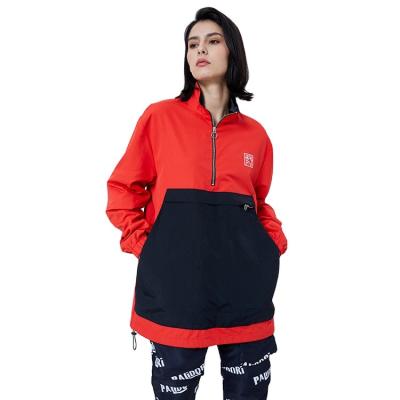 China 2022 QUICK DRY OEM Fashionable Cartoon Printed With Big Pockets College Jacket Women Anorak Sweater Color Block Women's Jackets And Coats for sale