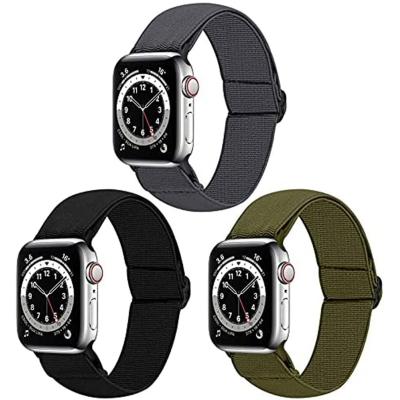 China Sports Nylon Straps Compatible For Apple Watch Band Soft Light Weight Breathable Woven Nylon Sport Buckle Replacement Strap for sale