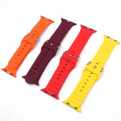 China Silicone Silicone Strap for Apple Watch Band 44mm 42mm 40mm 38mm Strap Watch Band Strap for iwatch 6 5 4 3 2 for sale