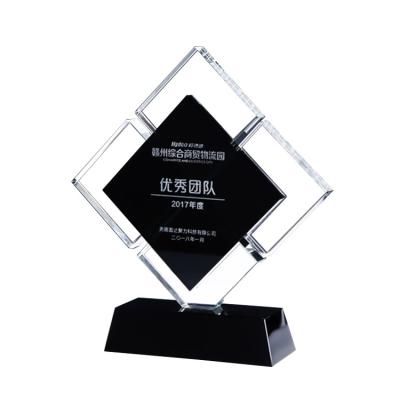 China Square crystal K9 medal Stitching black crystal trophy Pujiang direct sales for sale